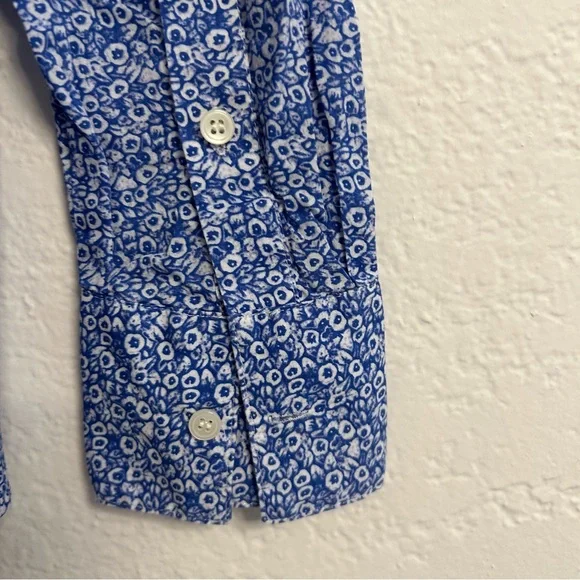 Madewell Floral Print Button-Down Shirt | XS | 100% Cotton | Blue & White - Picture 6 of 6